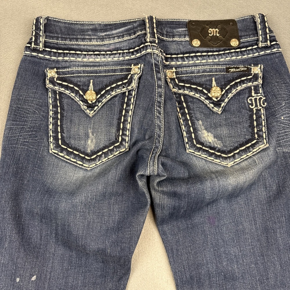 Miss Me Women's 28/32 Jeans Heaven Mid-rise Skinny  DARK WASH WHISKERING